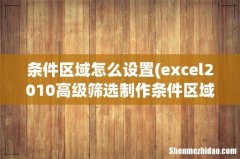 excel2010高级筛选制作条件区域的教程 条件区域怎么设置