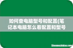 笔记本电脑怎么看配置和型号 如何查电脑型号和配置