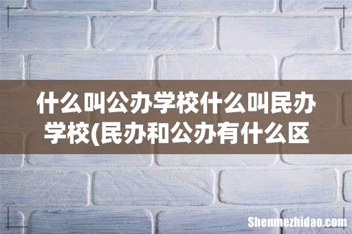 民办和公办有什么区别 什么叫公办学校什么叫民办学校