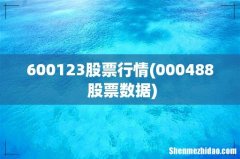 000488 股票数据 600123股票行情