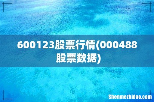 000488 股票数据 600123股票行情