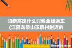 江夏龙泉山玉屏村附近的武阳高速什么时候修好通车 阳新高速什么时候全线通车