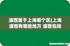 上海浦西有哪些地方 浦西包括哪些地方 浦西属于上海哪个区