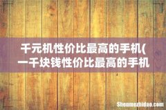 一千块钱性价比最高的手机 千元机性价比最高的手机