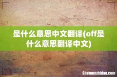off是什么意思翻译中文 是什么意思中文翻译