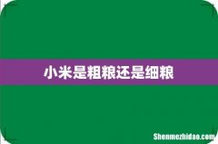 小米是粗粮还是细粮