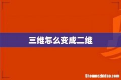 三维怎么变成二维