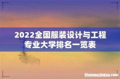 2022全国服装设计与工程专业大学排名一览表