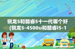 锐龙5-4500u和酷睿i5-10210u哪个好？ 锐龙5和酷睿5十一代哪个好