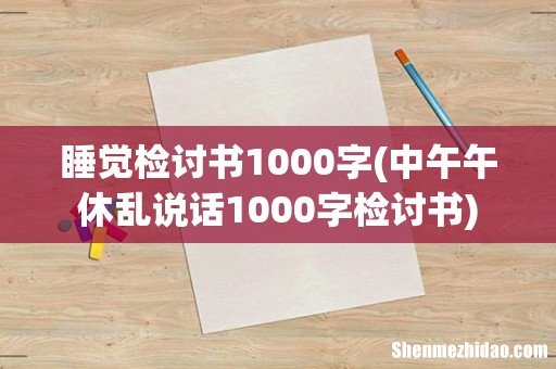 中午午休乱说话1000字检讨书 睡觉检讨书1000字