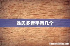 姓氏多音字有几个