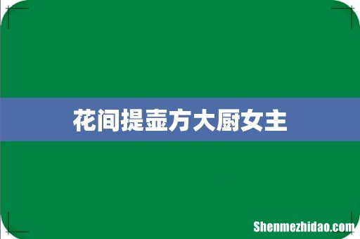花间提壶方大厨女主