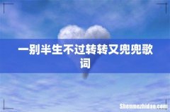 一别半生不过转转又兜兜歌词