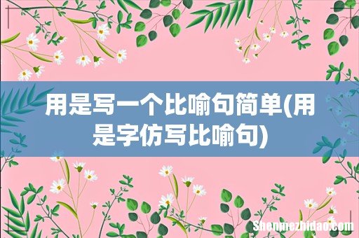 用是字仿写比喻句 用是写一个比喻句简单