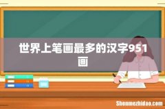 世界上笔画最多的汉字951画