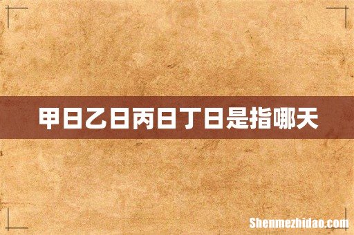 甲日乙日丙日丁日是指哪天