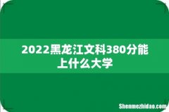 2022黑龙江文科380分能上什么大学