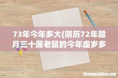 阴历72年腊月三十属老鼠的今年虚岁多大？阳历是73年2月.2日 73年今年多大
