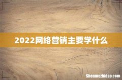 2022网络营销主要学什么