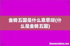 什么是金砖五国 金砖五国是什么意思呀