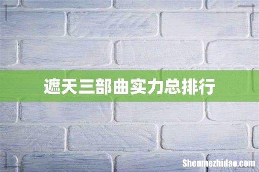 遮天三部曲实力总排行