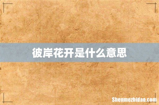 彼岸花开是什么意思