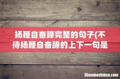 不待扬鞭自奋蹄的上下一句是什么？ 扬鞭自奋蹄完整的句子