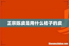 正宗陈皮是用什么桔子的皮