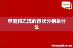 甲流和乙流的症状分别是什么