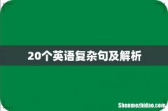20个英语复杂句及解析