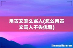 怎么用古文骂人不失优雅 用古文怎么骂人