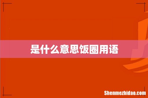是什么意思饭圈用语