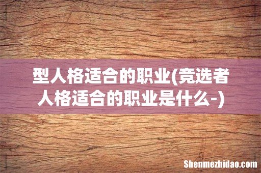 竞选者人格适合的职业是什么- 型人格适合的职业