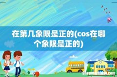 cos在哪个象限是正的 在第几象限是正的