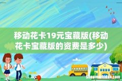 移动花卡宝藏版的资费是多少 移动花卡19元宝藏版