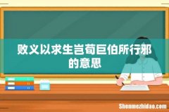 败义以求生岂荀巨伯所行邪的意思