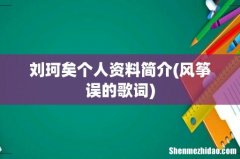 风筝误的歌词 刘珂矣个人资料简介