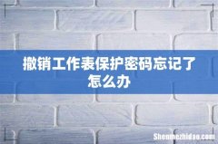 撤销工作表保护密码忘记了怎么办