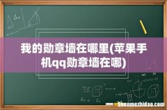 苹果手机qq勋章墙在哪 我的勋章墙在哪里