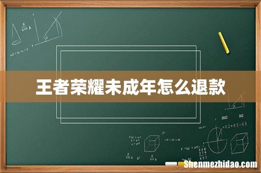 王者荣耀未成年怎么退款