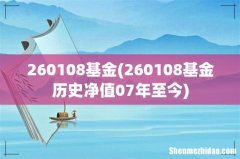 260108基金历史净值07年至今 260108基金