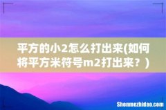 如何将平方米符号m2打出来？ 平方的小2怎么打出来