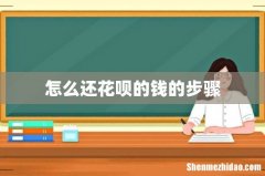 怎么还花呗的钱的步骤