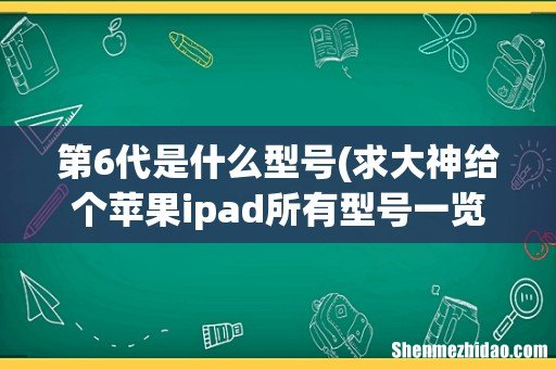 求大神给个苹果ipad所有型号一览表，谢谢 第6代是什么型号