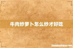 牛肉炒萝卜怎么炒才好吃