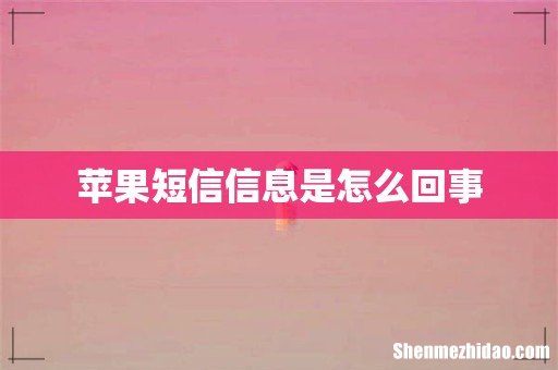 苹果短信信息是怎么回事