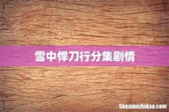 雪中悍刀行分集剧情