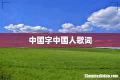 中国字中国人歌词