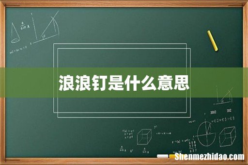 浪浪钉是什么意思
