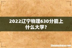 2022辽宁物理630分能上什么大学？